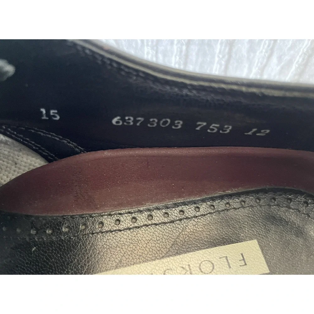 Florsheim Men's Wingtip Brogue Black Oxfords Size 9.5 Dress Shoes Classic Career